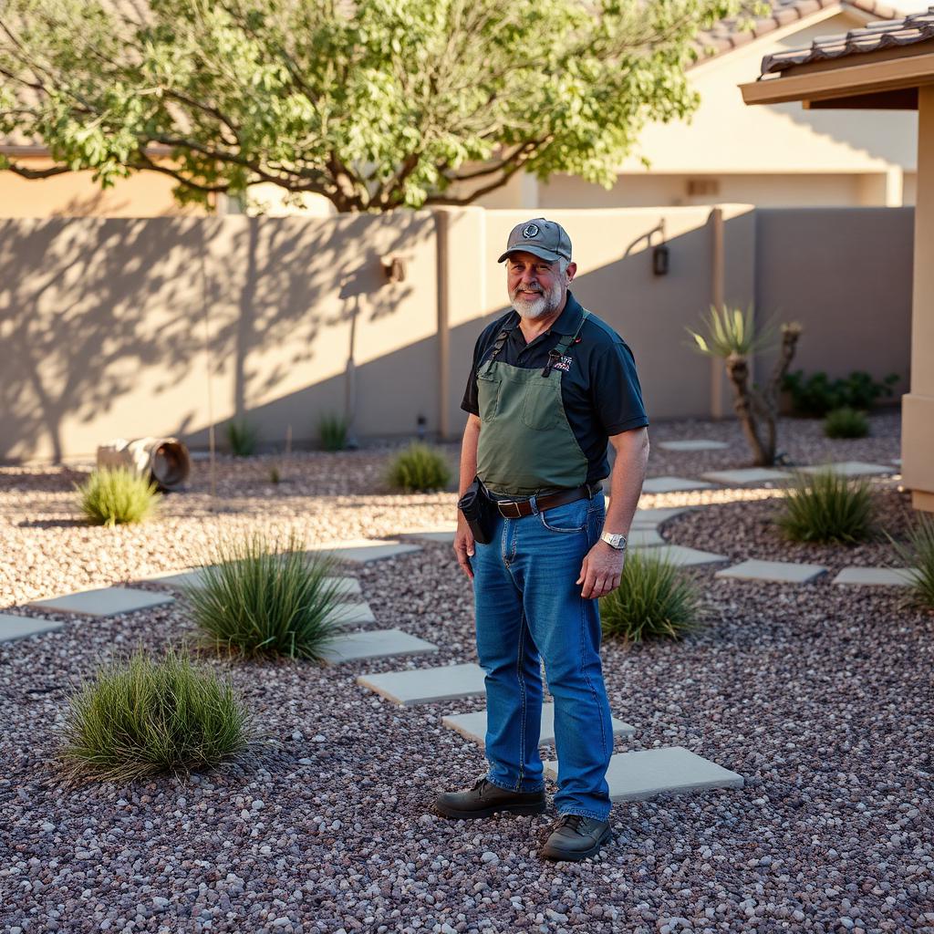 United Landscaping owner standing in a finished Carson Valley yard