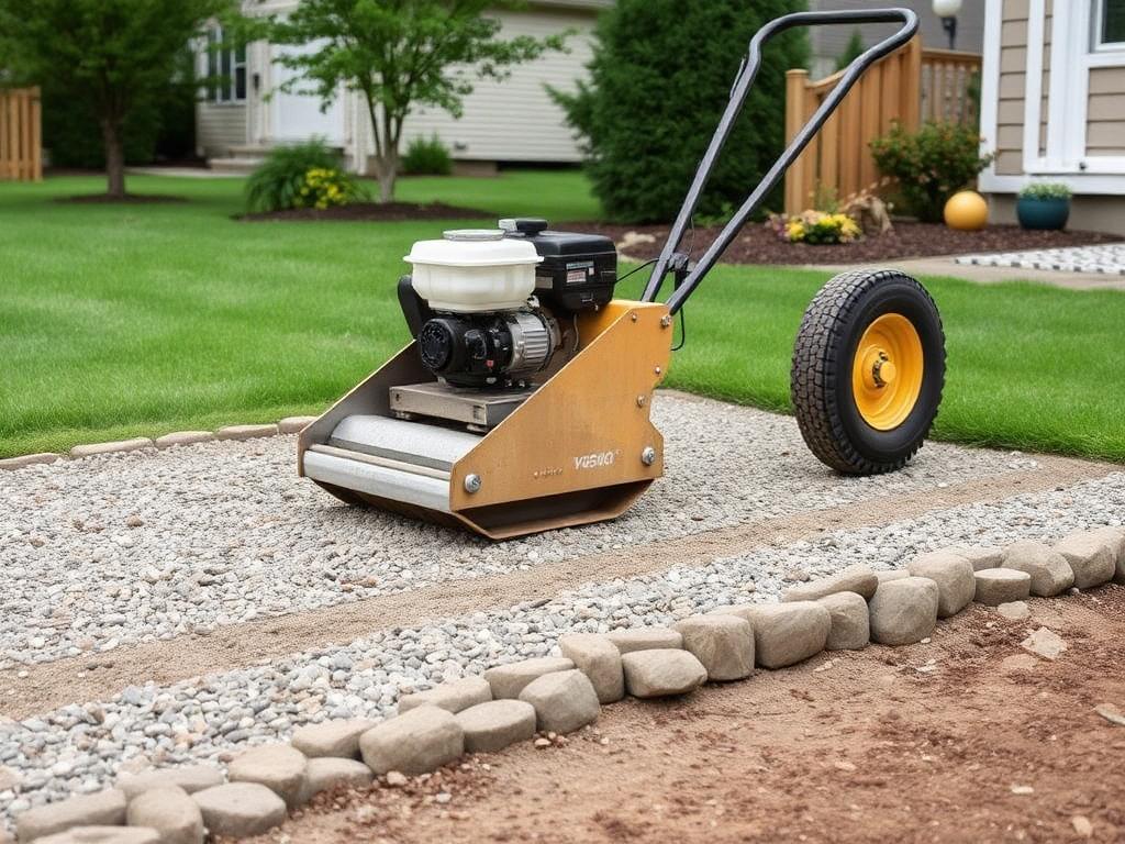Base prep — road base compacted in lifts before a single paver goes down